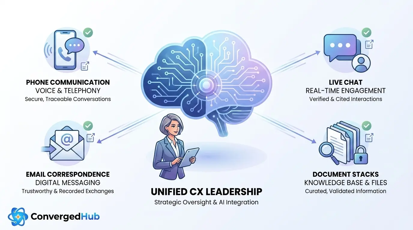 AI Knowledge Management for Trusted Omnichannel Support 1 ai-knowledge-management-omnichannel-architecture-b