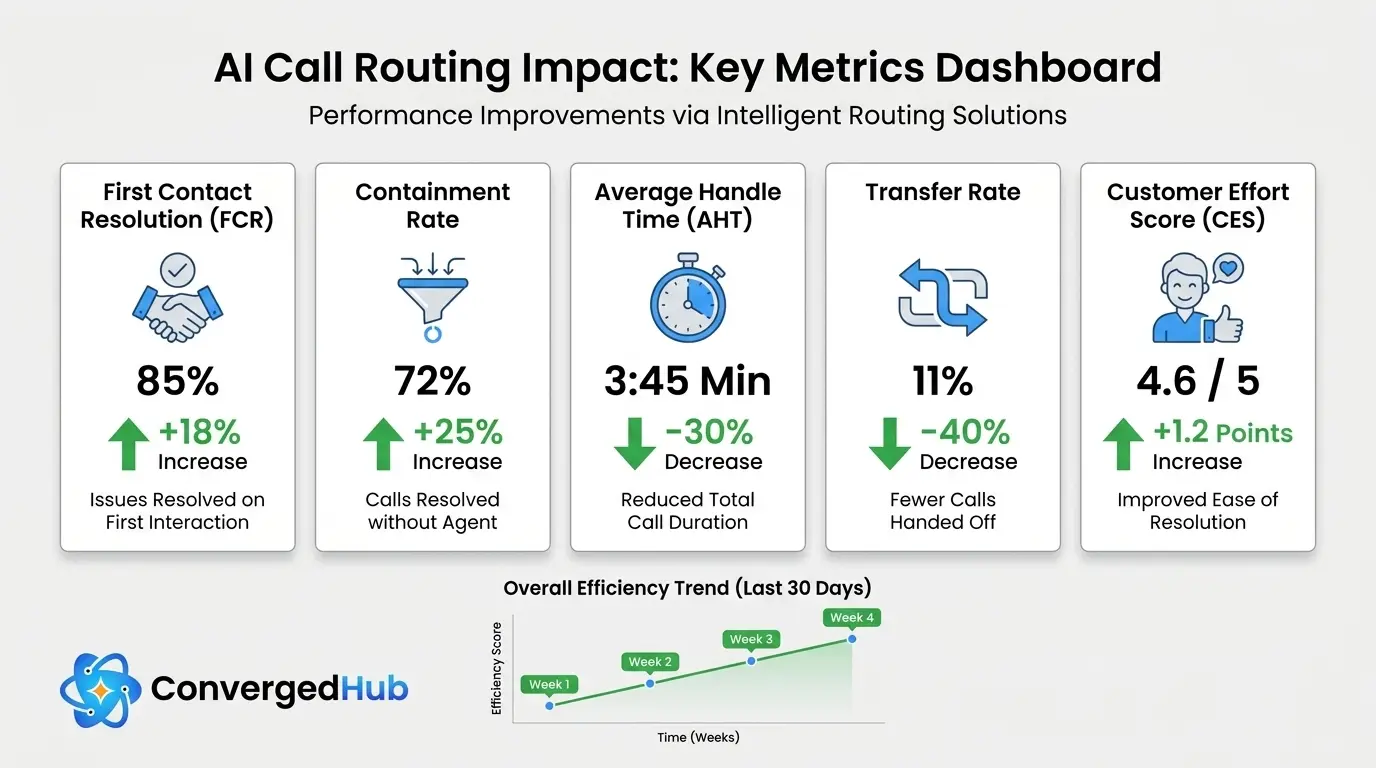 AI Call Routing: Connect Customers to the Right Answer, Faster 4 ai-call-routing-metrics-dashboard-a