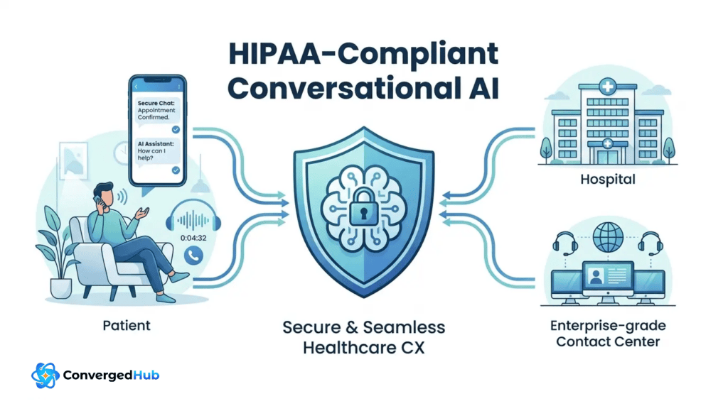 hipaa compliant conversational ai healthcare cx top a